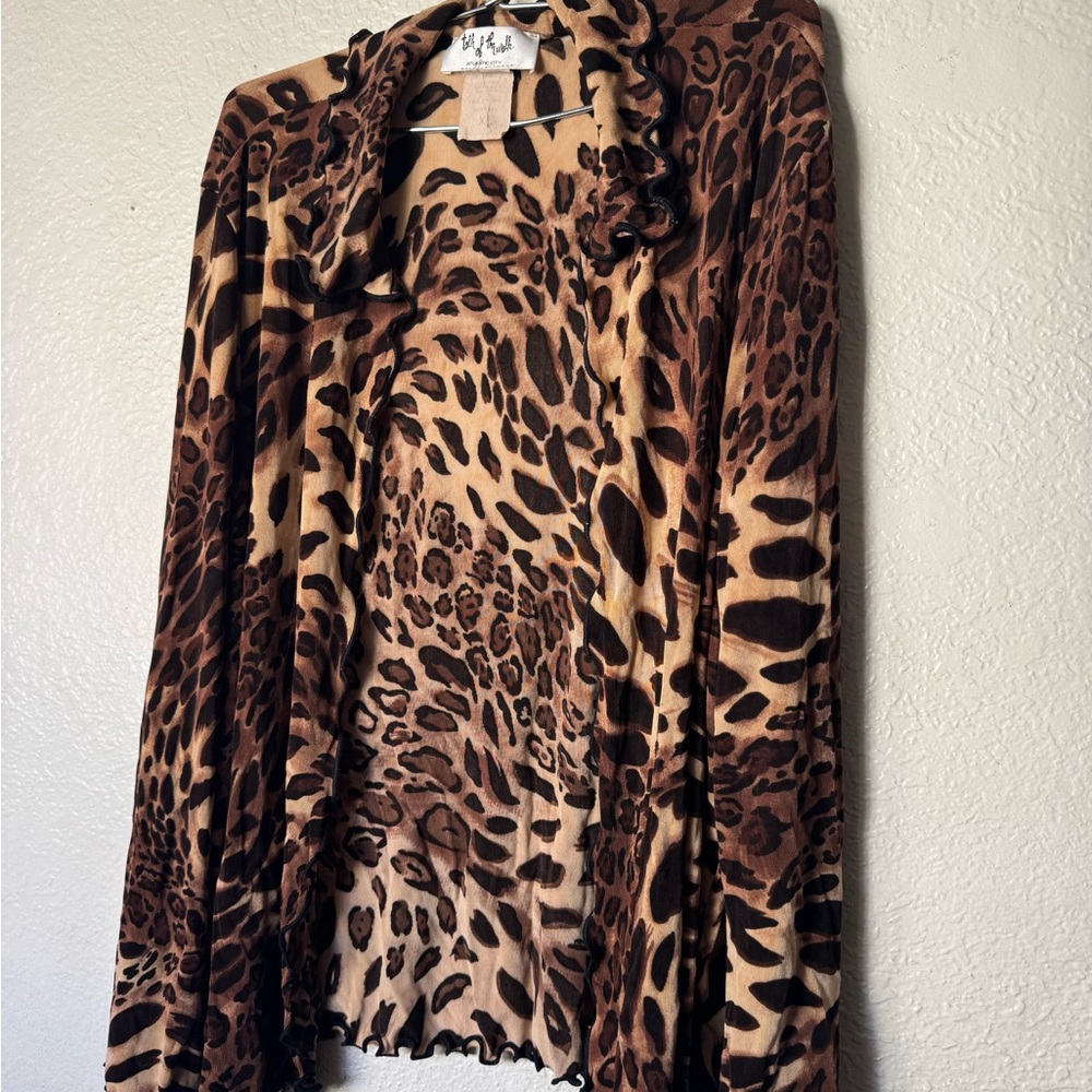 Leopard Print Open Cardigan
